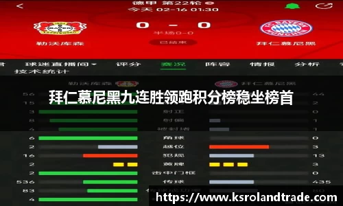 拜仁慕尼黑九连胜领跑积分榜稳坐榜首